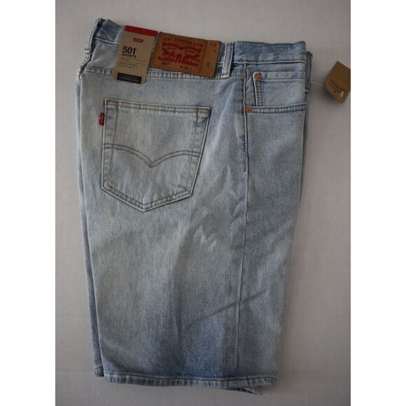 Levi's 501 (365120158) Men's Sz 34 Blue Hemmed Stretch Button Fly Denim Shorts - Picture 9 of 9